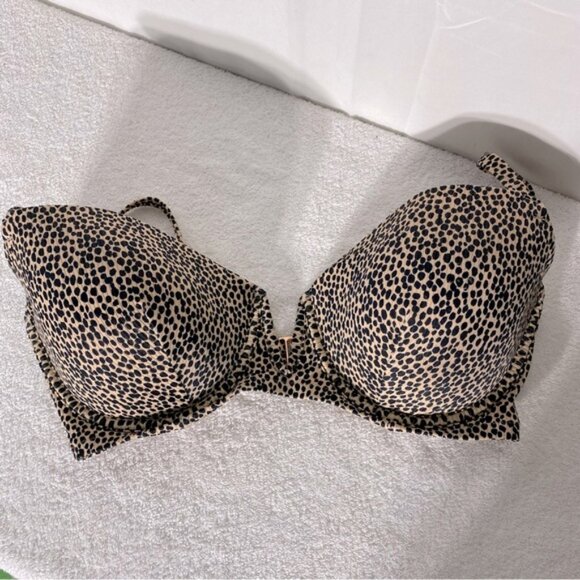 5/$25 Shade & Shore Leopard Print Bikini Bra Top 38DD - Picture 10 of 11